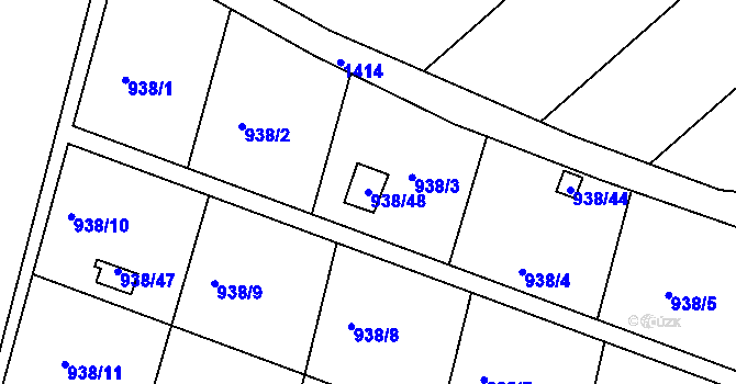 Parcela st. 938/48 v KÚ Sobotovice, Katastrální mapa