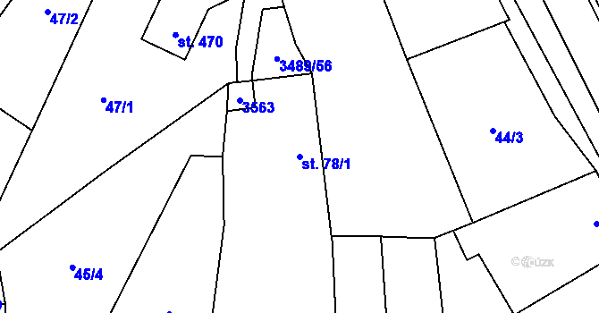 Parcela st. 78/1 v KÚ Sobůlky, Katastrální mapa