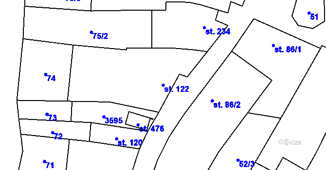 Parcela st. 122 v KÚ Sobůlky, Katastrální mapa