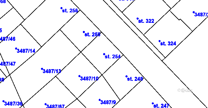 Parcela st. 254 v KÚ Sobůlky, Katastrální mapa