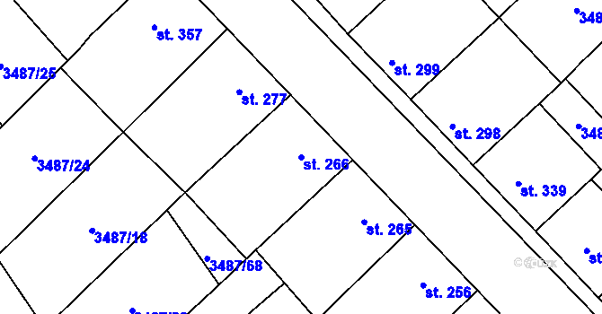Parcela st. 266 v KÚ Sobůlky, Katastrální mapa