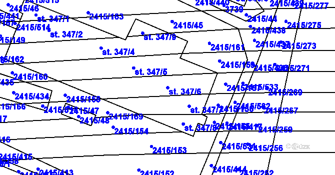 Parcela st. 347/6 v KÚ Sobůlky, Katastrální mapa