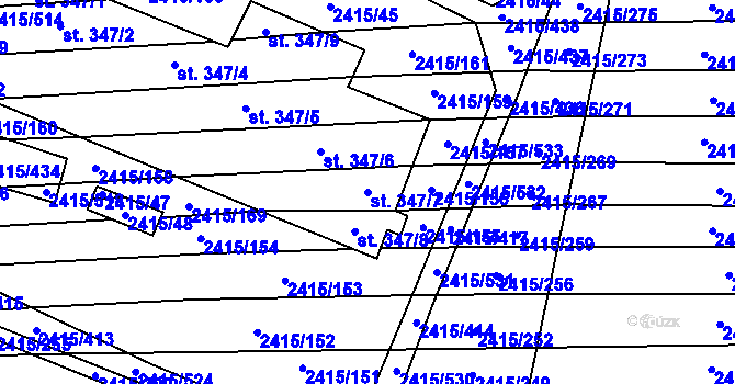 Parcela st. 347/7 v KÚ Sobůlky, Katastrální mapa