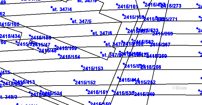 Parcela st. 347/8 v KÚ Sobůlky, Katastrální mapa