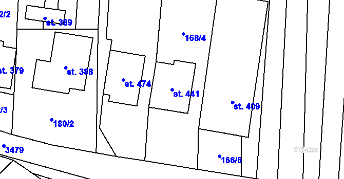 Parcela st. 441 v KÚ Sobůlky, Katastrální mapa