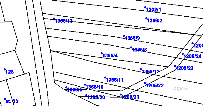 Parcela st. 1366/4 v KÚ Sobůlky, Katastrální mapa