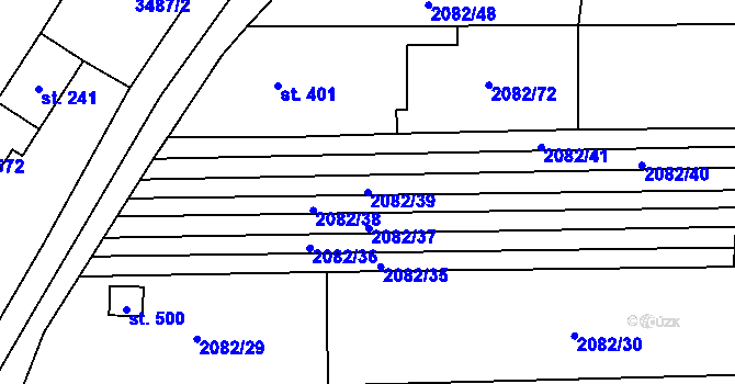 Parcela st. 2082/39 v KÚ Sobůlky, Katastrální mapa