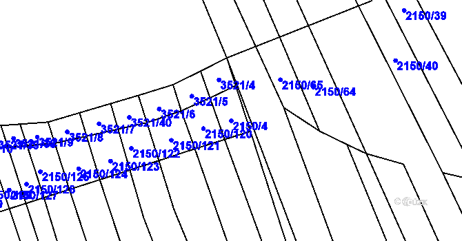 Parcela st. 2150/4 v KÚ Sobůlky, Katastrální mapa