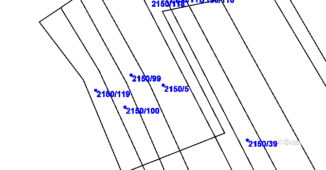 Parcela st. 2150/5 v KÚ Sobůlky, Katastrální mapa