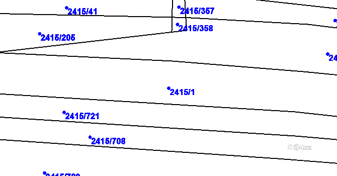 Parcela st. 2415/1 v KÚ Sobůlky, Katastrální mapa