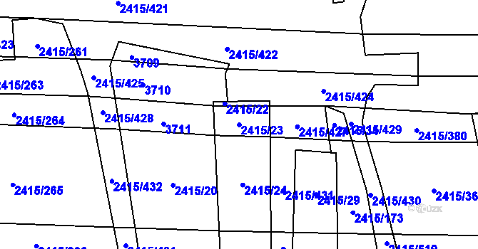 Parcela st. 2415/23 v KÚ Sobůlky, Katastrální mapa