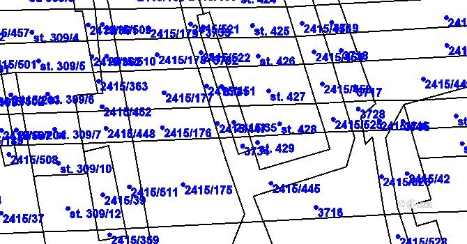 Parcela st. 2415/35 v KÚ Sobůlky, Katastrální mapa