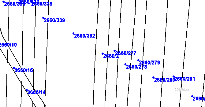 Parcela st. 2660/2 v KÚ Sobůlky, Katastrální mapa