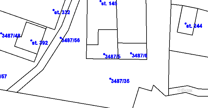 Parcela st. 3487/5 v KÚ Sobůlky, Katastrální mapa