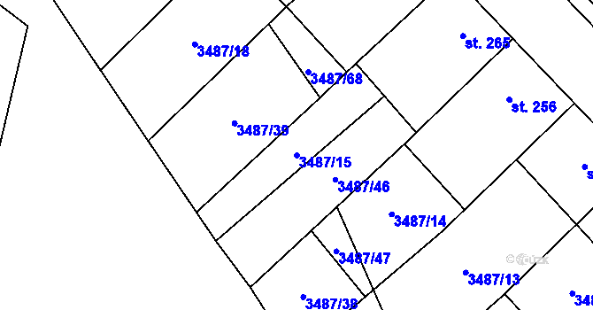 Parcela st. 3487/15 v KÚ Sobůlky, Katastrální mapa