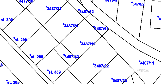 Parcela st. 3487/19 v KÚ Sobůlky, Katastrální mapa
