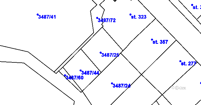 Parcela st. 3487/25 v KÚ Sobůlky, Katastrální mapa