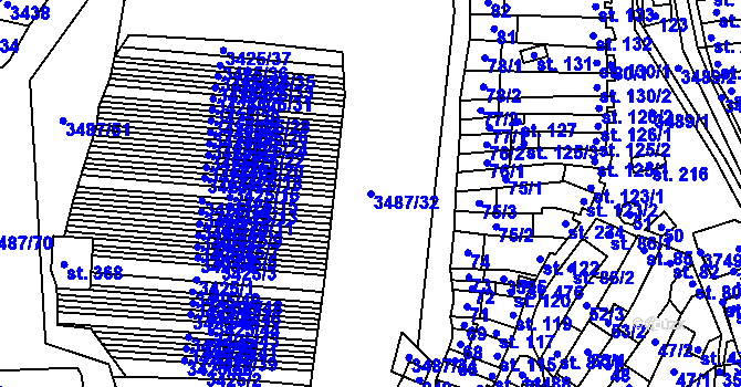 Parcela st. 3487/32 v KÚ Sobůlky, Katastrální mapa