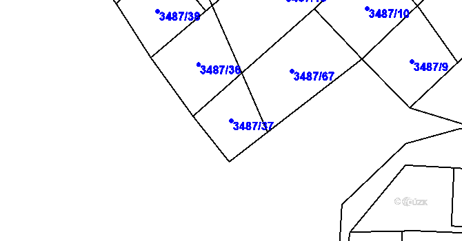 Parcela st. 3487/37 v KÚ Sobůlky, Katastrální mapa