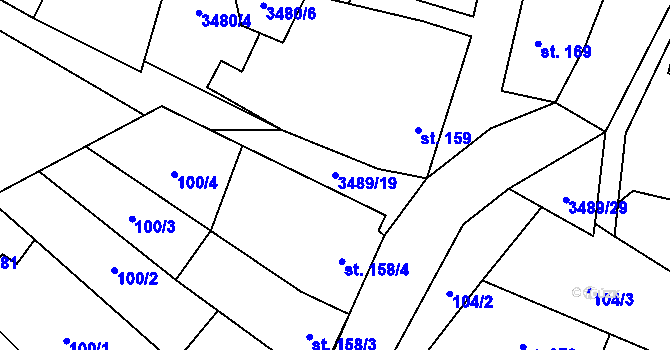 Parcela st. 3489/19 v KÚ Sobůlky, Katastrální mapa