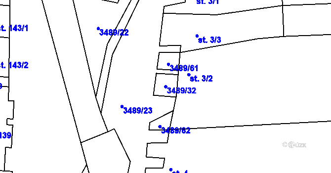 Parcela st. 3489/32 v KÚ Sobůlky, Katastrální mapa