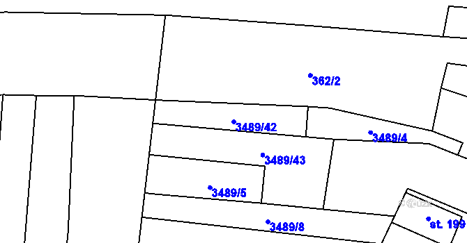 Parcela st. 3489/42 v KÚ Sobůlky, Katastrální mapa