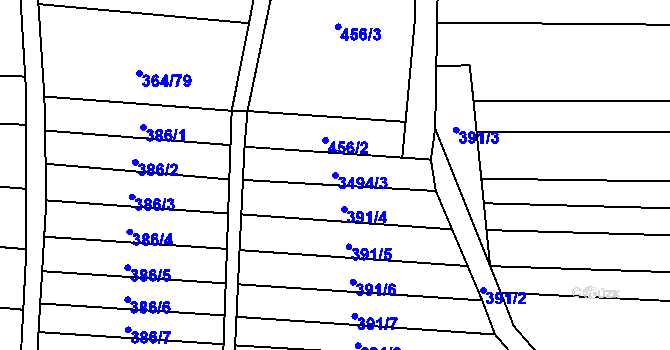 Parcela st. 3494/3 v KÚ Sobůlky, Katastrální mapa