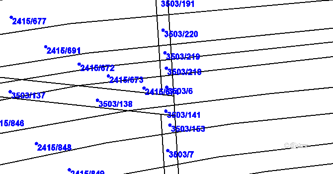 Parcela st. 3503/6 v KÚ Sobůlky, Katastrální mapa