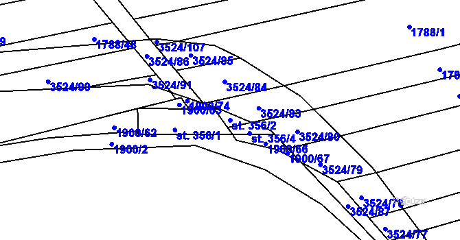 Parcela st. 356/2 v KÚ Sobůlky, Katastrální mapa