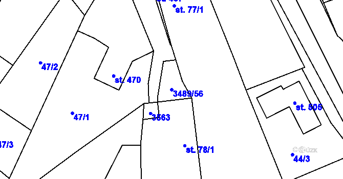 Parcela st. 3489/56 v KÚ Sobůlky, Katastrální mapa