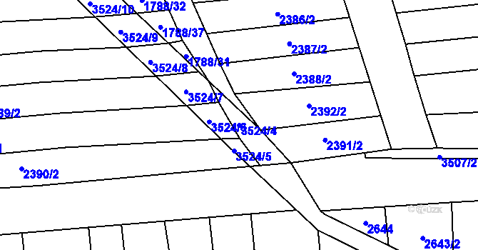 Parcela st. 3524/4 v KÚ Sobůlky, Katastrální mapa