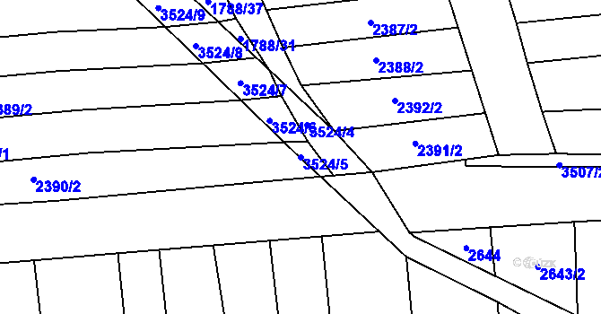 Parcela st. 3524/5 v KÚ Sobůlky, Katastrální mapa