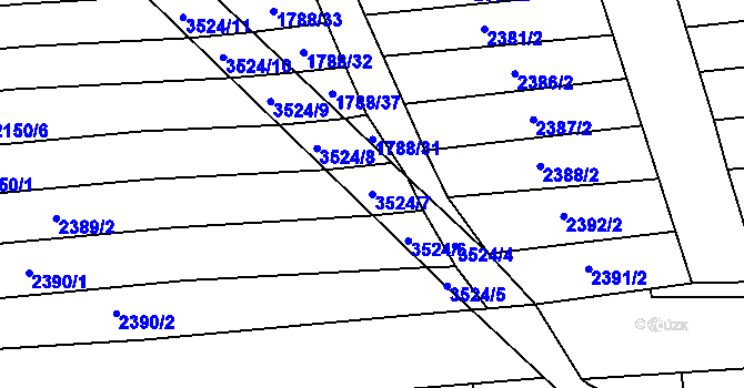 Parcela st. 3524/7 v KÚ Sobůlky, Katastrální mapa