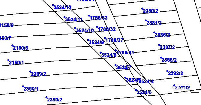 Parcela st. 3524/8 v KÚ Sobůlky, Katastrální mapa