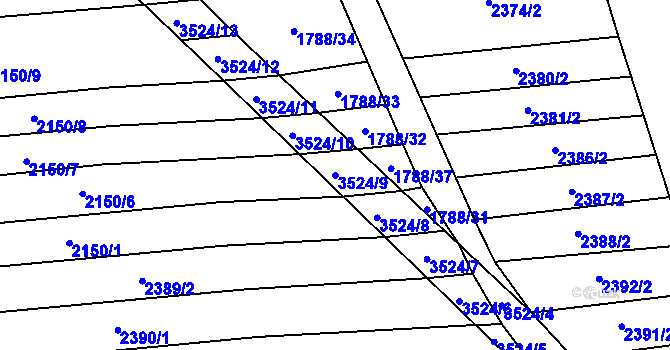 Parcela st. 3524/9 v KÚ Sobůlky, Katastrální mapa