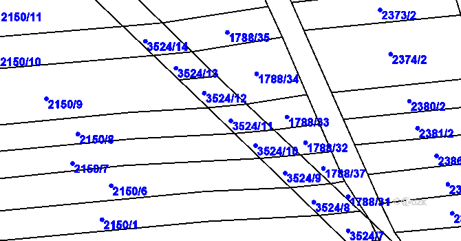 Parcela st. 3524/11 v KÚ Sobůlky, Katastrální mapa