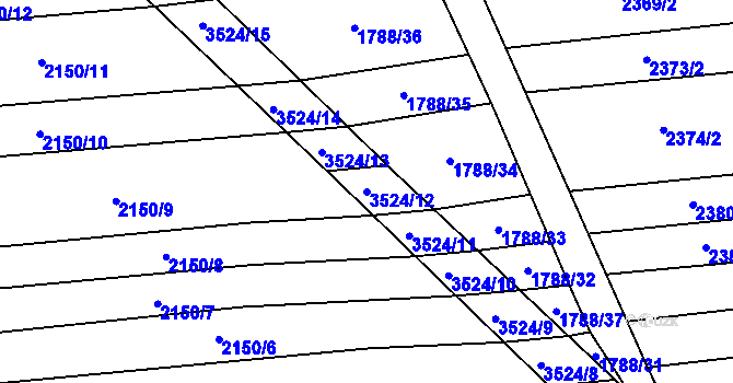 Parcela st. 3524/12 v KÚ Sobůlky, Katastrální mapa