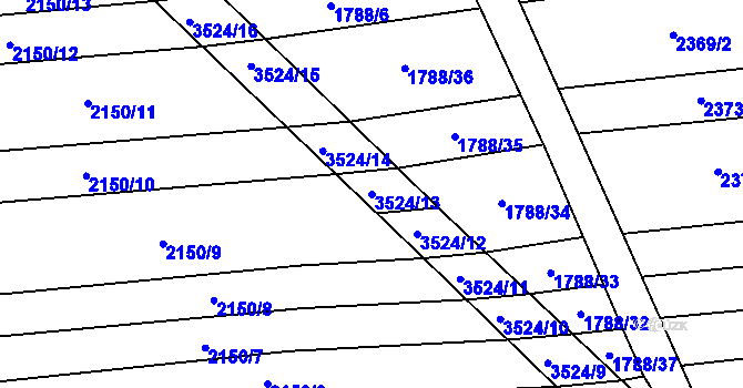 Parcela st. 3524/13 v KÚ Sobůlky, Katastrální mapa