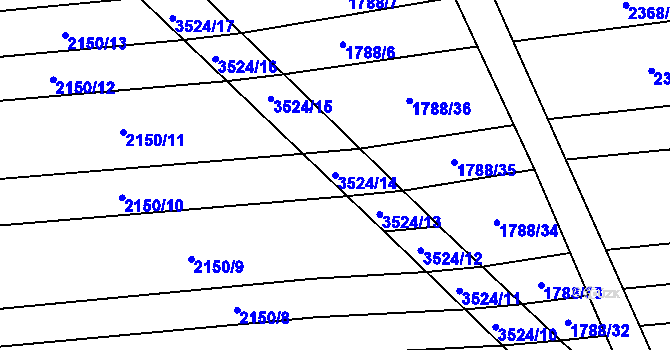 Parcela st. 3524/14 v KÚ Sobůlky, Katastrální mapa
