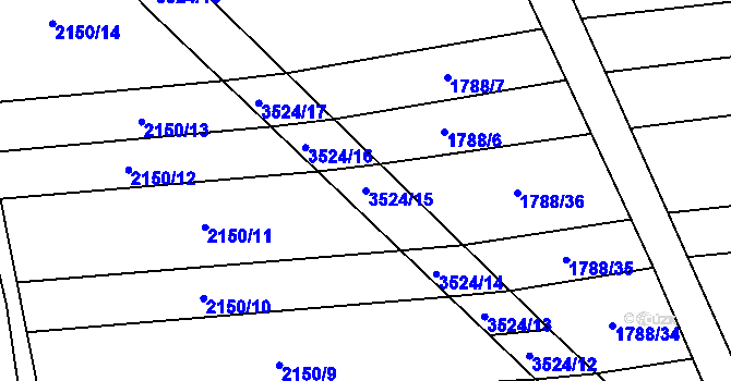 Parcela st. 3524/15 v KÚ Sobůlky, Katastrální mapa