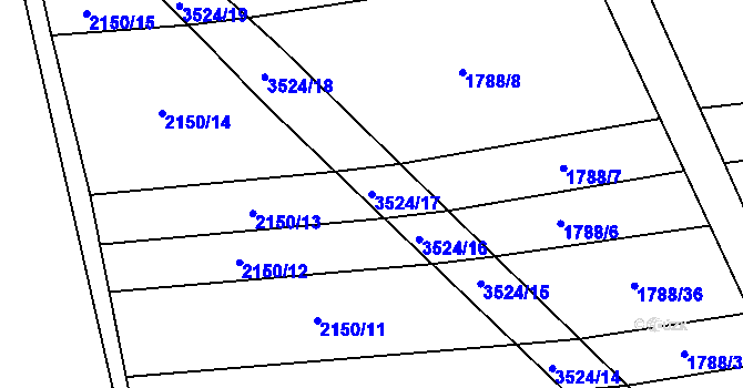 Parcela st. 3524/17 v KÚ Sobůlky, Katastrální mapa