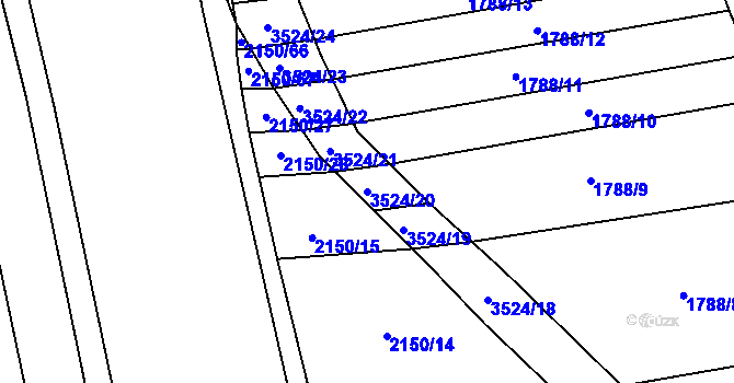 Parcela st. 3524/20 v KÚ Sobůlky, Katastrální mapa