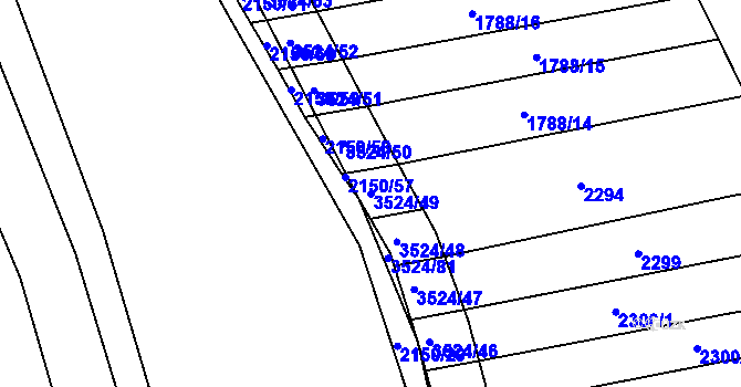 Parcela st. 3524/49 v KÚ Sobůlky, Katastrální mapa