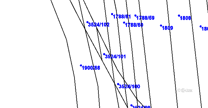 Parcela st. 3524/101 v KÚ Sobůlky, Katastrální mapa