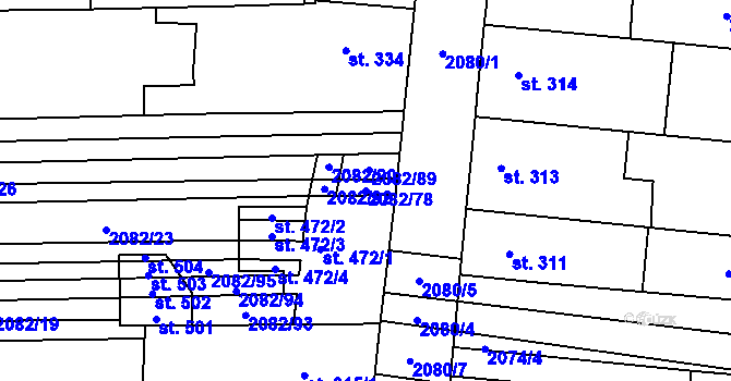 Parcela st. 2082/78 v KÚ Sobůlky, Katastrální mapa