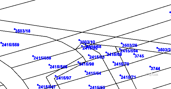 Parcela st. 2415/68 v KÚ Sobůlky, Katastrální mapa