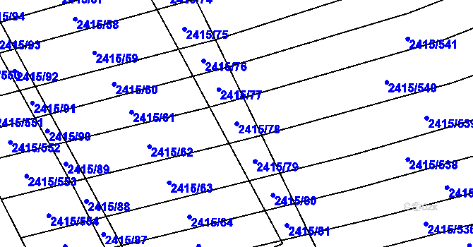 Parcela st. 2415/78 v KÚ Sobůlky, Katastrální mapa