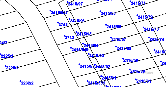 Parcela st. 2415/94 v KÚ Sobůlky, Katastrální mapa
