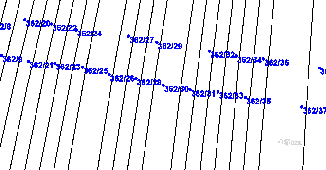 Parcela st. 362/30 v KÚ Sobůlky, Katastrální mapa