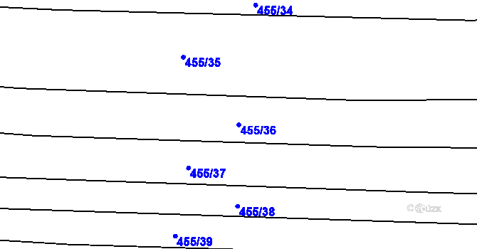Parcela st. 455/36 v KÚ Sobůlky, Katastrální mapa
